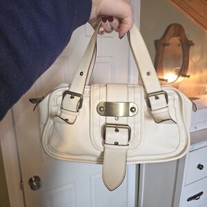 Marc Jacobs Cream Satchel with Gold Accents